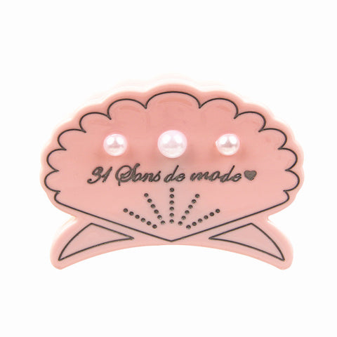 MERMAID’S PEARL SEA SHELL FRENCH JAW CLIP (PINK) - QKiddo.com