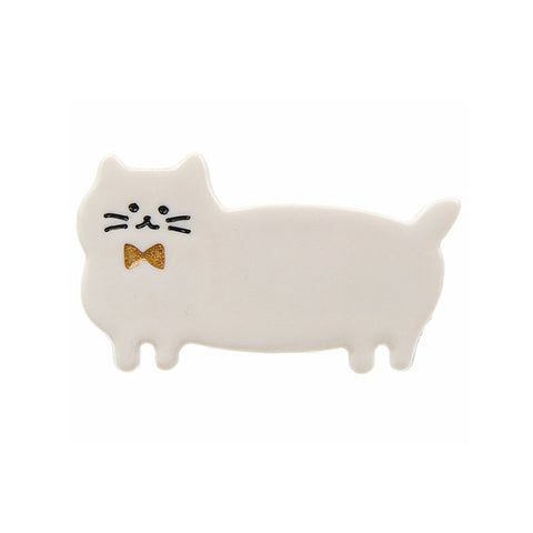 GOLD BOW TIE PUSS CAT (DUCK HAIR CLIP, WHITE) - QKiddo.com