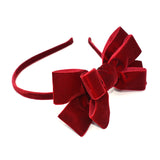 VELVET RED POP UP BOW HEADBAND - QKiddo.com