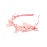VELVET PINK BOW LUXE HEADBAND - QKiddo.com