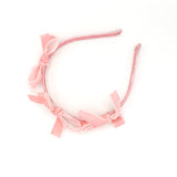 VELVET PINK BOW LUXE HEADBAND - QKiddo.com