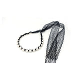 BLACK LACE PEARL HEADBAND - QKiddo.com