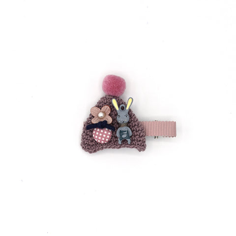 BUNNY BEANIE HAIR CLIP (PINK) - QKiddo.com