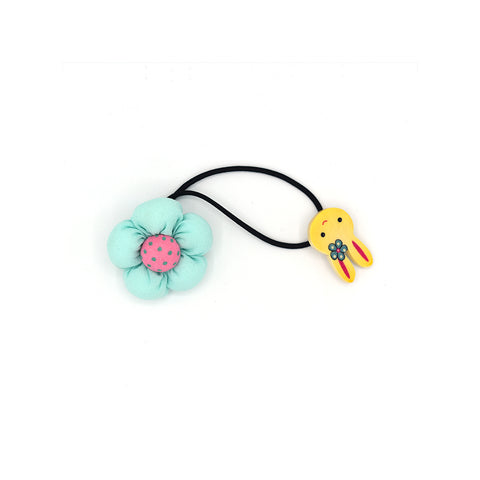 BABY FLOWER WITH BUNNY HAIR TIE (BABY BLUE) - QKiddo.com