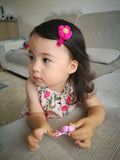 BABY FLOWER HAIR CLIP (HOT PINK) - QKiddo.com