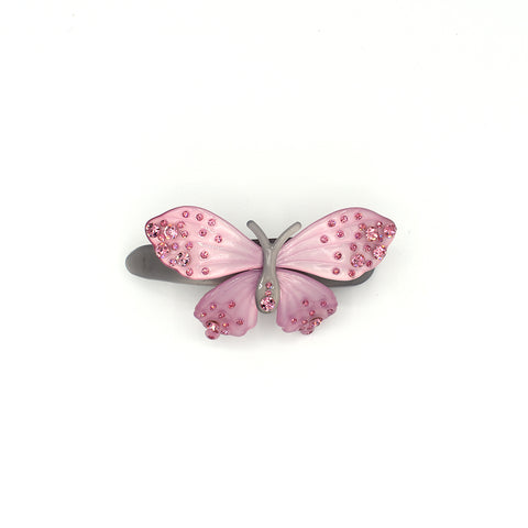 RHINESTONE BUTTERFLY HAIR CLIP (PINK) - QKiddo.com