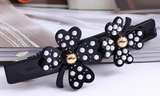 DOUBLE LUCK CLOVERS SPRING HAIR CLIP (BLACK) - QKiddo.com