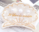 MERMAID’S PEARL SEA SHELL FRENCH JAW CLIP (CREAM) - QKiddo.com