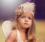 CRYSTAL FLOWER FEATHER HEADBAND - QKiddo.com