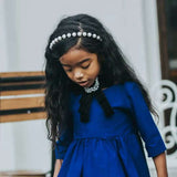 handmade BLACK WOOLEN PEARL HEADBAND - QKiddo.com
