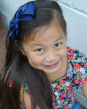 handmade BLUE RIBBON BOW HEADBAND-qkiddo.com