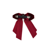 VELVET VINTAGE HAIR BOW CLIP (RED) - QKiddo.com
