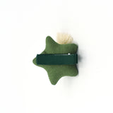 POM POM PUFFY STAR HAIR CLIP (GREEN) - QKiddo.com