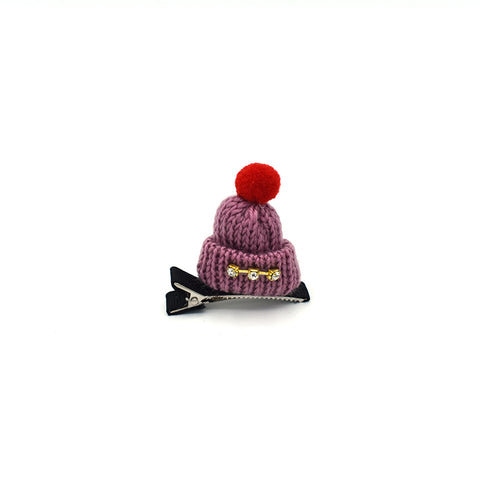 RHINESTONE MINI HAT HAIR CLIP (PURPLE) - QKiddo.com