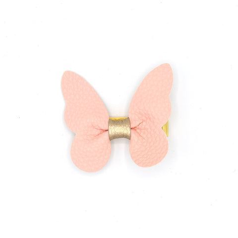 LEATHER BUTTERFLY HAIR CLIP (PINK) - QKiddo.com