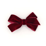 VELVET HAIR BOW CLIP (RED) - QKiddo.com